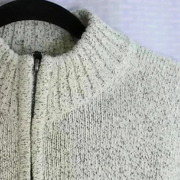 NWT CHAPS Size L Red Lodge Knit Cream color/marled 1/4 zip pullover sweater - Picture 6 of 16